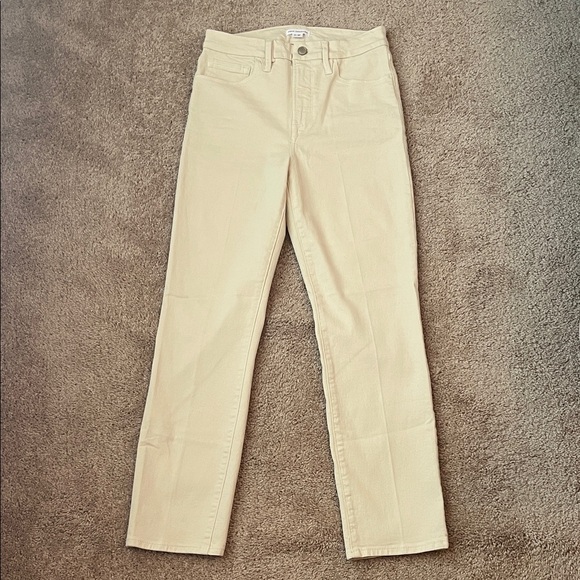 Good American Good Classic Slim Straight Bone Jeans - Picture 2 of 9